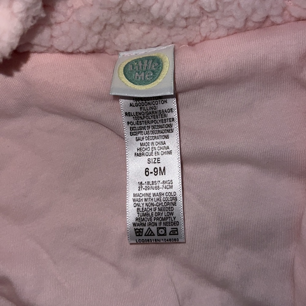 Little Me Baby Girl’s Faux Fur& Quilted Bear Footie. Size 6-9 M. Gently used. - Picture 6 of 9